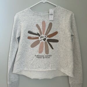 Justice Heather Gray Sweatshirt with Floral Accents